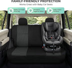 FH Group Automotive Rear Car Seat Covers for SUV, Trucks, Sedan and More - Universal Fit Front High Back & Rear Solid Bench Design Interior Accessories - 3D Mesh Fabric Center Panel - Black