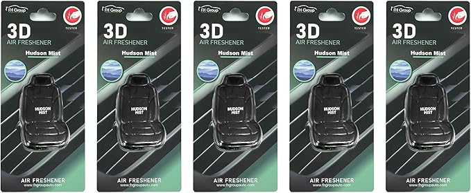 FH Group Air Freshener Vent Clips, Mini Car Seat Covers Design, (Hudson Mist Scent)-5PK