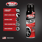 Black Magic 800002220 Tire Wet Foam, 18 oz. - Specially Formulated Thick Tire Spray Foam Clings to Tires to Dissolve and Clean Dirt While Shining and Protecting All In One Step
