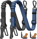 Pawaboo 2Pack Dog Seatbelt for Car, 3-in-1 Dog Car Seat Belt, Shockproof Dogs Tether with Buckle & Hook Latch, Adjustable Reflective Dogs Cars Harness Leash with 360° Lockable Buckle, Indigo/Black