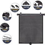 PLTCAT 2 Pack Large Car Sun Shade Side Window for Baby, Roller Vehicle Shades Sun Protection Shade for SUV Truck Side Window(Large-18''x20'')
