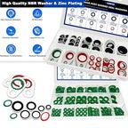 390 PCS Air Conditioning Compressor O Rings and 120 PCS A/C Sealing Washers Kit, 30 Size Air Conditioning Compressor Port Gasket, Repairs Automotive Air Conditioning Systems Bonded Washer