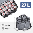 Maelstrom Portable Collapsible Soft Cooler Bag – 24/30/60 Cans Double-Deck Leakproof Ice Chest for Beach, Camping & Grocery