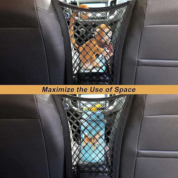 Dog Car Net Barrier for SUV， Upgraded Dog Travel Accessory with Organizers and Storage, Separates Pets from Passengers for Safely, organizes Essentials, Makes Trips Easier.