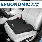 ComfiLife Car Seat Cushion–Premium Wedge 100% Polyurethane Foam Car Cushions for Driving–Auto Seat Cushion–Back & Sciatica Pain Relief for Long Drives–Comfort for Car Driver,Office, Truck Seat (Black)