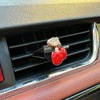 4pcs Cute Turtle Car Air Vent Diffuser – Clip-On Fragrance Air Freshener for Cars with Replaceable Refills, Adorable Animal Car Vent Clip for SUV & Truck (Red Cherry, Ocean)