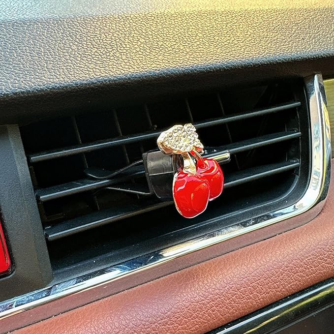 4pcs Cute Turtle Car Air Vent Diffuser – Clip-On Fragrance Air Freshener for Cars with Replaceable Refills, Adorable Animal Car Vent Clip for SUV & Truck (Red Cherry, Ocean)
