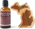 Arotags Michigan Wooden Car Air Freshener - Long Lasting Beach Bum Scent Diffuses for 365+ Days - Includes Hanging Mirror Diffuser and Fragrance Oil - 100% American Made