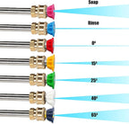 M MINGLE Pressure Washer Tips Set with Nozzle Holder, 7 Nozzle Tips, 1/4 Inch Quick Connect, 4000 PSI