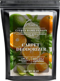 Lapew Citrus Basil Carpet Deodorizer Powder - Pet Safe Freshener for Vacuuming | Scented Odor Eliminator for Home | 36 oz