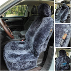 SHEEPSKIN ELITE Premium Sheepskin Car Seat Cover - All Season Comfort and Protection, Easy Installation (56" x 23", Gray with Bluish Tint)