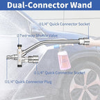 Foam Cannon for Pressure Washer with Dual Connector Accessory, FENG PAI Dual Lance Soap Cannon, Double Tip Soap Attachment for Foam Blaster, 1/4" Quick Connect, 3600 PSI