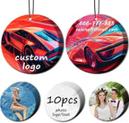 10-1000Pcs Custom Air Fresheners with Picture, Personalized Double Sided Photo/Text/Logo Air Freshener, Customized Gifts for Branding Business Events Promotions