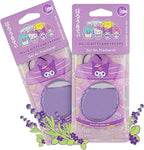 Hello Kitty and Friends Car Air Freshener (Kuromi - Lavender Boba Tea) Hanging Gel Area Deodorizer, Long-Lasting Car Scents Air Freshener, Cute Automotive Sanrio Accessories Decor, 2-Pack