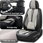 Black and Gray Car Seat Covers for Ford Bronco Sport 2021-2025 Car Seat Cover, Premium Leather, Full Set of 5 Seats, Waterproof, with Lumbar Support, Beautify Interior
