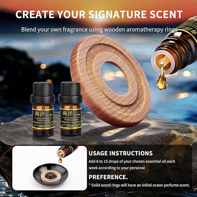 Kwak's Car Air Freshener,Rotating Solar Aromatherapy Essential Oil Diffuser Scent Car Decoration Automotive Interior Accessories (Black)
