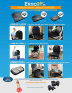ERGO21 Neck & Back Support Lumbar Roll Made of Liquid Filled Membranes | Chair Back Support at Home, Office Chairs, Bed | Relief from Lower Back Pain, Neck Pain| Size, (16”W x 10”x 2”)
