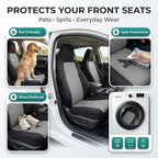 FH Group Automotive Front Car Seat Covers for SUV, Trucks, Sedan and More - Universal Fit Front High Back Design Interior Accessories - 3D Mesh Fabric Center Panel - Gray