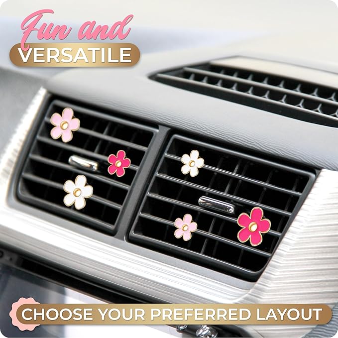 Girl Car Accessories, Air Freshener Car, Pink Decor for Teens, Women, Cute Vent Clips Stuff, Decorations Interior Aesthetic