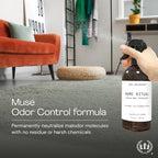 Muse Apothecary Home Ritual Active Odor Eliminator Spray - Furniture Deodorizer Spray & Bathroom Odor Eliminator for Home - Essential Oil Air Freshener - 4oz, Bergamot + French Lavender + Sandalwood