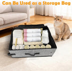 SZEE Travel Litter Box for Cats with Zipped Lid with 3 Pcs Disposable Liner Bags, Easy Cleaning, Suitable for Pets up to 15lbs, Portable Litter Box for Travel, Car, Hotel, Airplane, Camping - Grey