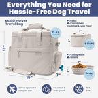 The Original Doggy Bag™ - Complete Dog Travel Bag for Supplies with 2 BPA-Free Travel Dog Bowls & 2 Pet Food Containers - Traveling Kit for Road Trips, Camping, Weekend Away or Doggy Gift: Beige