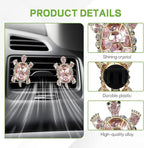 2PCS Sea Turtles Car Air Freshener Vent Clip, Bling Cute Turtle Vent Clips for Cars, Rhinestone Auto Air Conditioning Outlet Clip, Ocean Theme Interior Decor Car Accessories (Pink)