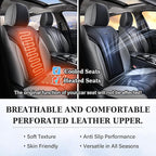 Coverado Front Seat Covers, 2 Pack Waterproof Seat Cover for Cars, Driver Seat Covers, Waterproof Car Seat Protector, Leather Car Seat Cushions Universal Fit for Most Sedan, SUV, Trucks(Gray&Black)