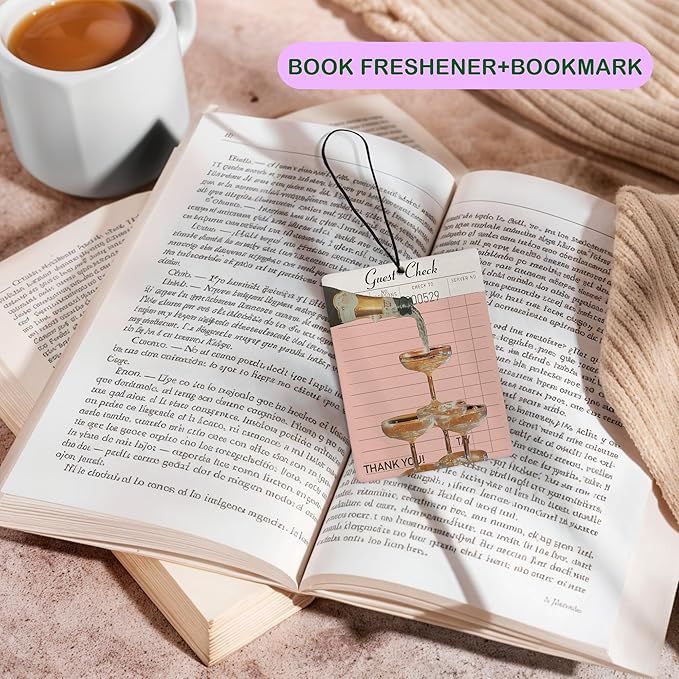 Retro Pink Air Freshener for Car, Preppy Cute Guest Check Champagne Ace Card Air Freshener Hanging 3 Pcs for Cars Closet Drawer or Books, Y2K Girly Car Mirror Decor for Women Teens