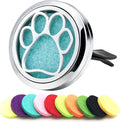 AZNECK Car Essential Oil Diffuser Vent Clips (Oil Not Included) Stainless Steel Car Diffuser Clip with 10 Felt Pads Dog Paw Car Accessories for Women Gifts