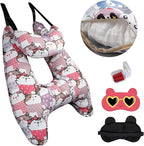 Car Pillow for Kids, Car Neck Head Support Cushion Set,Travel car seat Safety Pillow,h Shape car Sleeping Pillow Kids,Pillow case can be Disassembled and Washed (B)