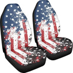ELEQIN America Flag 2 Pack Front Car Seat Covers Universal Seat Protector Car Interior Decor Mat Covers for Auto SUV Van Truck Car Interior Decor