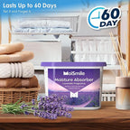 Moisture Absorbers, Efficient Lavender Vanilla Humidity Absorber ＆ Odor Eliminator Boxes, Refillable Car Dehumidifier for Closet, Bathroom, Basement＆ RV, 3 Pack
