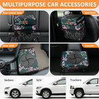Car Trash Can for Car Cute, Bag Bin Hanging Waterproof Automotive Garbage Cans Leak Proof Vehicle Trash Can Navy Floral