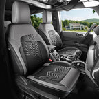 Red Rain Ford Leather Auto Seat Cushion Customized Fit for Ford Bronco Seat Cover 4 Door 2025 2024 2023 2022 2021 Black and Grey Interior Accessories (Bronco 4Door-Black+Grey)
