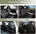 Car Seat Covers Front Pair for Toyota Camry 2012-2025 2026: Breathable Perforated Leather Seat Cover (Black)
