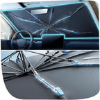 Upgraded Nmoiss Windshield Sun Shade Umbrella [Ice Rib] High Speed Cooling 99% UV Blocking Protects Car from Sun and Heat Damage, Keeps Cool and Protects Interior Large (61" L x 35" W)