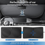 2025 Upgraded Zanch Car Front Windshield Sun Shade - Ultimate UV Protection & Heat Reduction|Innovative No Light Leakage Technology|Foldable Design for Truck, XLarge(69'' x 35'')