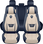 LINGVIDO Car Seat Covers Full Set (5 Seats) - Premium Perforated Nappa Leather, Waterproof Shield, Omni-Adapt Fit SUVs Sedans, Ultimate Family & Pet Protection