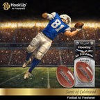 Football Car Air Freshener by HookUp - 10 Pack - Black Gold Scent (Extra Strong) | Unique Football Gift for Players, Coach, Fans | Hanging Car Accessory with Long Lasting Fresheners Smell