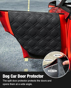 Dog Car Seat Cover for Back Seat Compatible with Tesla Model Y — Hard Bottom Pet Travel Hammock with Seat Extender, Waterproof Backseat Dog Cover with Door & Headrest Protectors