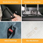 FUNNY FUZZY Dog Car Seat Cover for Back Seat, Waterproof, Scratchproof Car Seat Protector for Dogs Nonslip, Dog Back Seat Covers for Cars, Trucks and SUVs, Back Seat(18.1''W x 53''L×22" H)