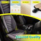 kingphenix Car Seat Cushion with Back Support Pillow: Enhanced Comfort Memory Foam Design for Pain Relief, Ideal for Drivers and Office Use - Ergonomic Lumbar Comfort for Long Sitting - Dark Grey