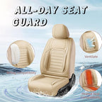 Fit Tucson Premium Leather Car Seat Covers Compatible with Hyundai Tucson 2010-2026, Breathable, Wear Resistant, Airbag Compatible, All-Weather Protection & Full Coverage, 2 Front Seat Beige