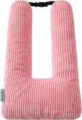 HIGOGOGO Washable Travel Pillow, Car Pillow for Kids & Adults, Travel Pillows with Removable Soft Cover and High-Support Foam, Fix Neck and Body Sitting/Sleeping on The Trip, Pink