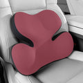 BEBAS Lumbar Support Pillow for Car, Ergonomic Memory Foam Back Cushion for Driving, Lower Back Support for Pain Relief, Lumbar Cushion for Car Seats, Office Chairs, Wheelchairs - Red
