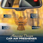Car Fragrance for 365 Days FreshWood Drive Safe Ornament ❘ Rear View Air freshener ❘ Mirror Car Hanging Ornament ❘ Gift Idea for Him ❘ Gift Idea for Her ❘ Hand Made Car Essential