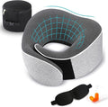 TALLGO Travel Pillow, Best Memory Foam Neck Pillow Head Support Soft Pillow for Sleeping Rest, Airplane Car & Home Use (1Grey)