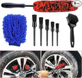8Pcs Wheel Tire Brush Set, Wheel Brushes for Cleaning Wheels Tire Rim, Soft Wheel Cleaner Brush, Bendable & Durable Car Wheel Rim Detailing Brush for Cleaning Spokes, Fenders, Engines
