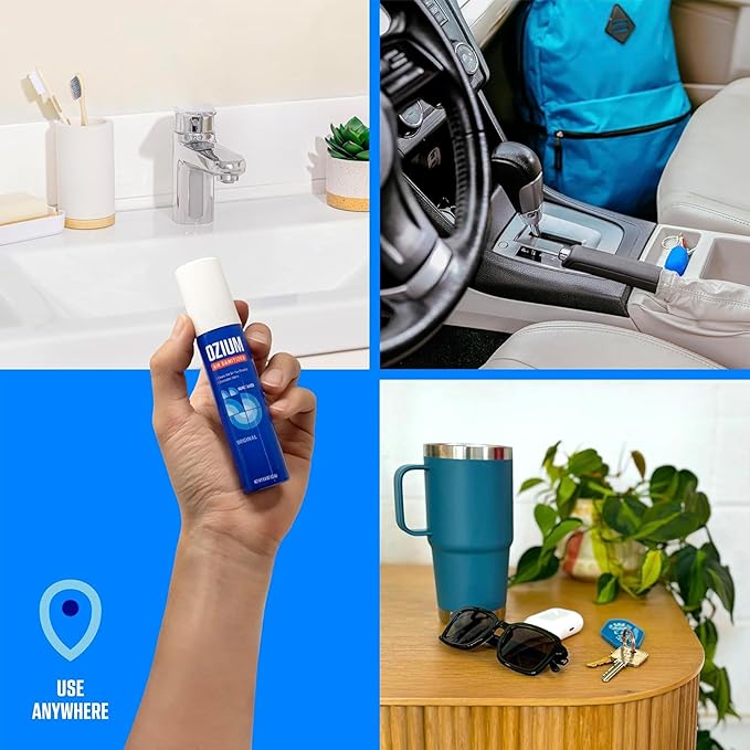 Ozium 0.8 oz. Air Sanitizer & Odor Eliminator for Homes, Cars, Offices and More, Original Scent, Pack of 6